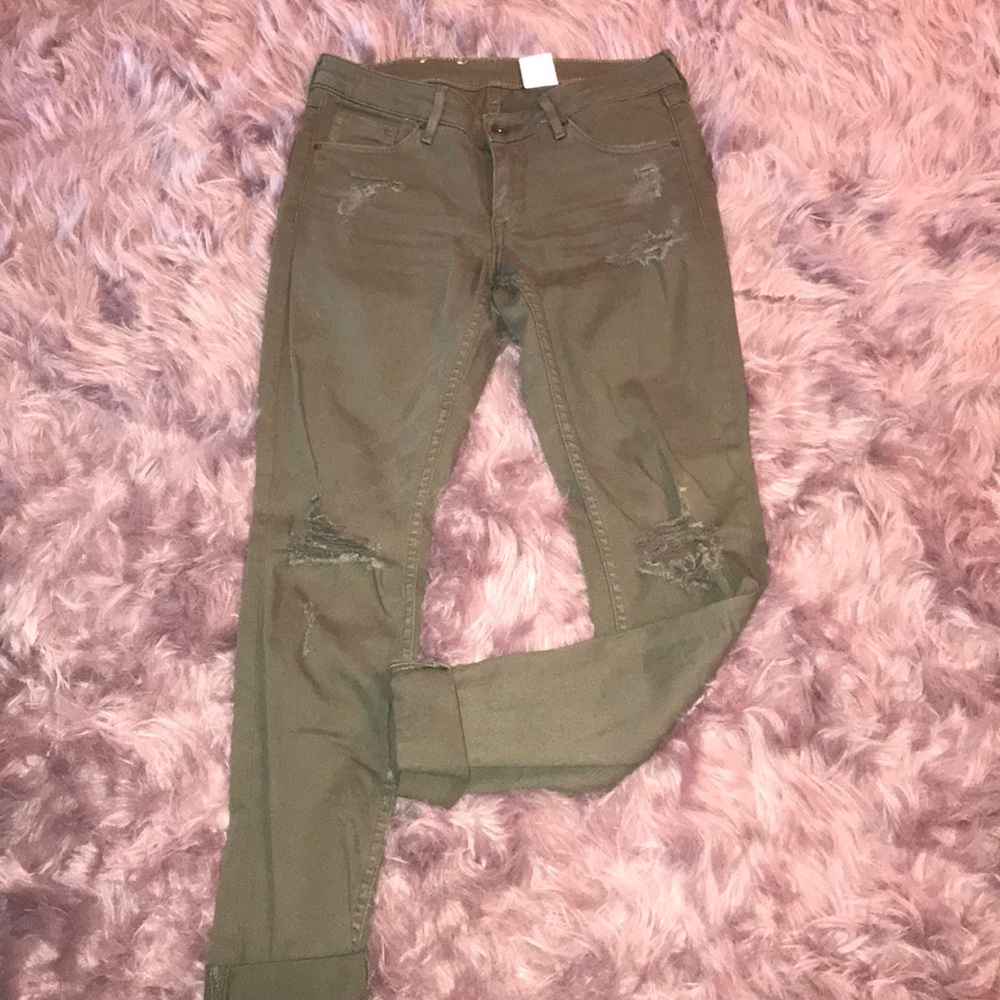 Army green jeans